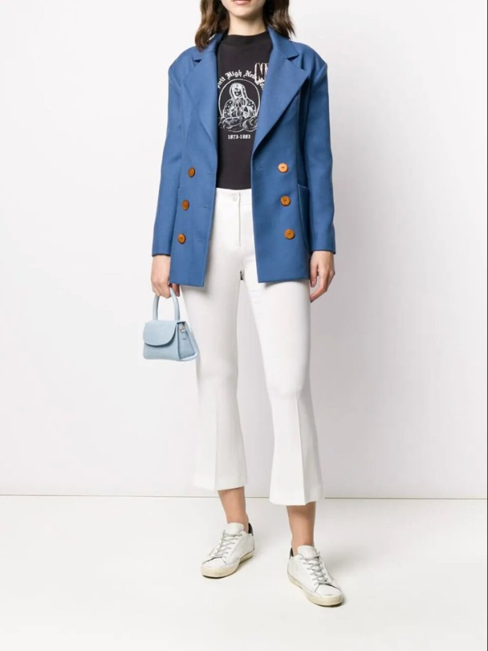 NWT Alberto Biani White Cady Flared Skinny Trousers / IT 38